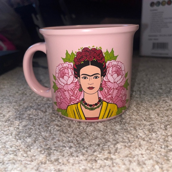 Other - Pink Mug with Frida Kahlo graphic